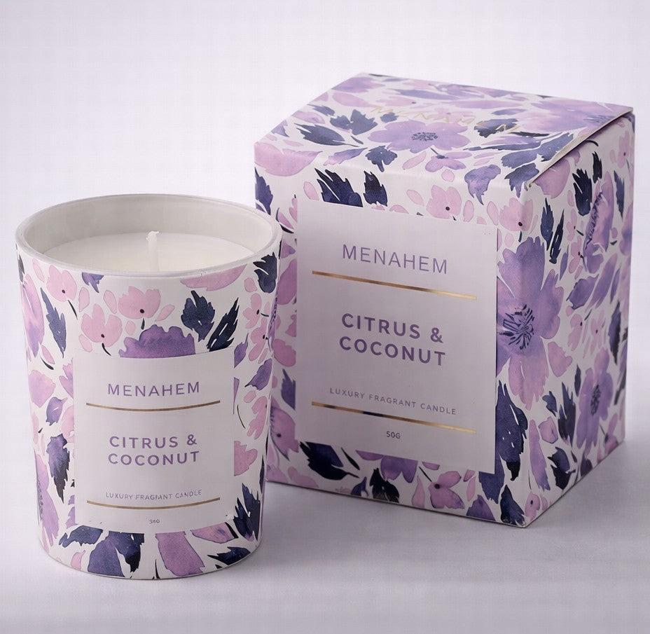 Menahem - Oil Scented Candle - Citrus And Coconut